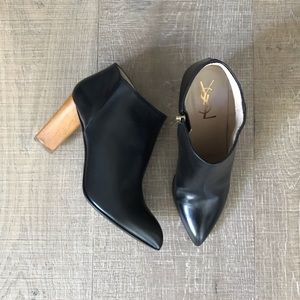 Yves Saint Laurent Ankle Booties with Wooden Heels